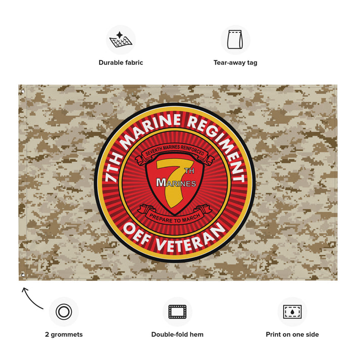 7th Marine Regiment Enduring Freedom OEF Veteran MARPAT Flag Tactically Acquired   
