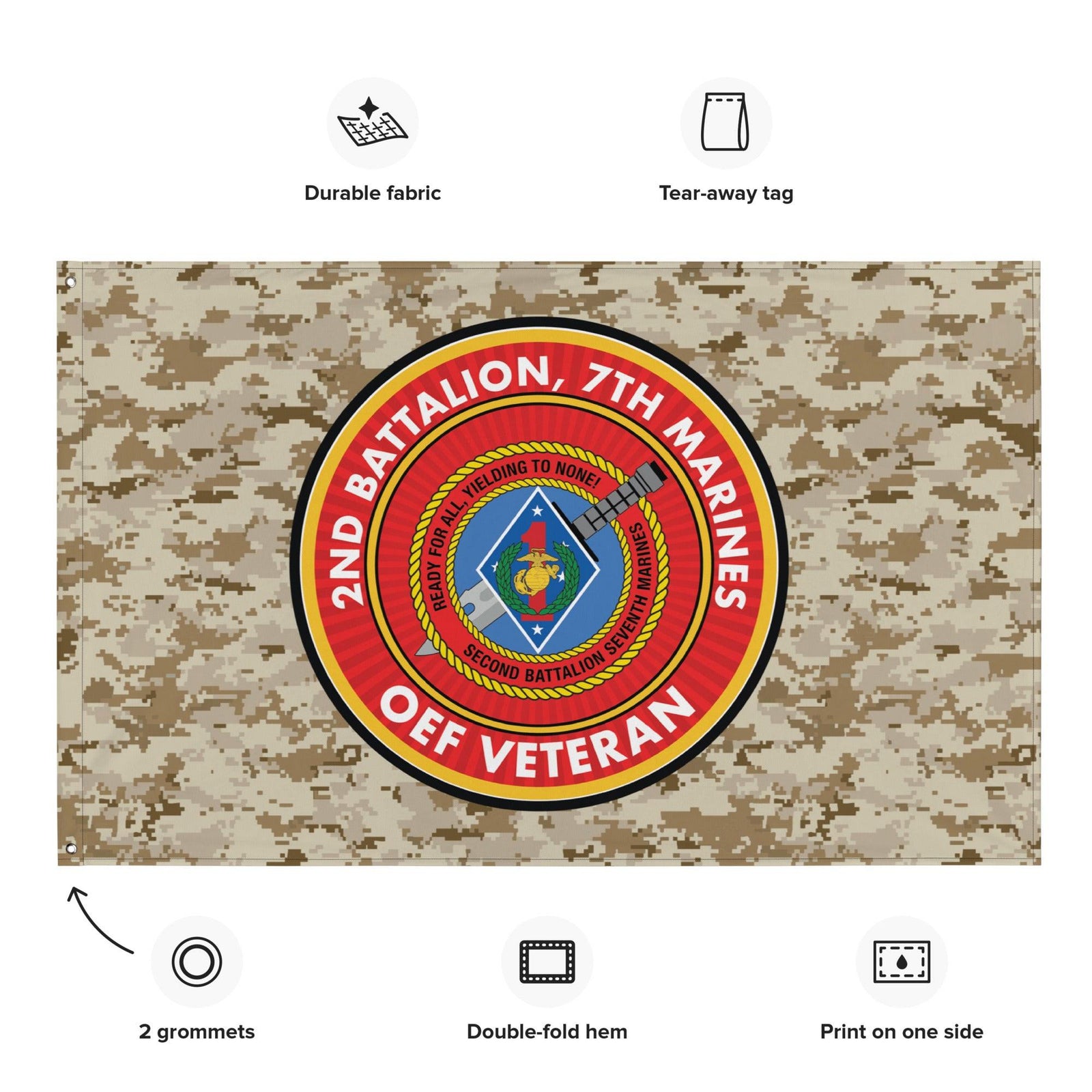 2/7 Marines Operation Enduring Freedom OEF Veteran MARPAT Flag Tactically Acquired   