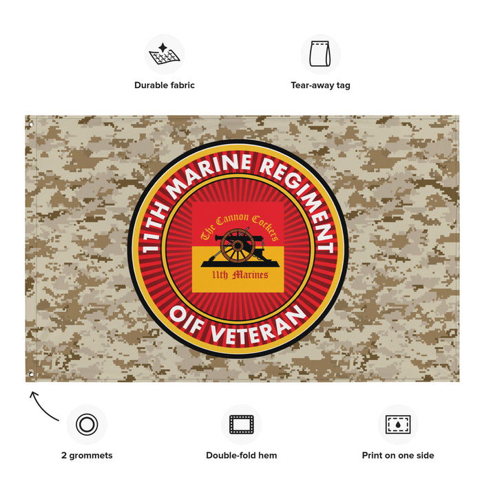 11th Marine Regiment OIF Veteran Emblem MARPAT Flag Tactically Acquired   
