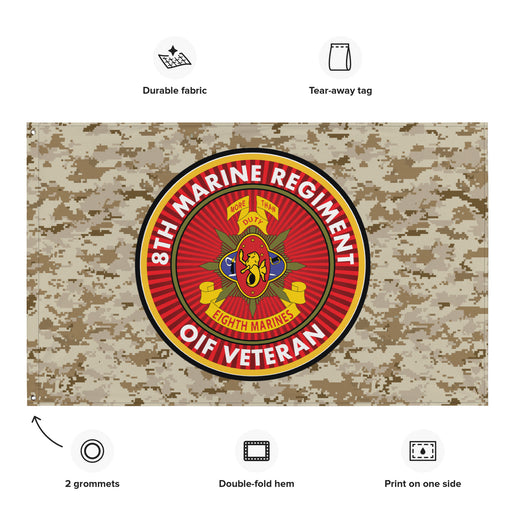 8th Marine Regiment OIF Veteran Emblem MARPAT Flag Tactically Acquired   