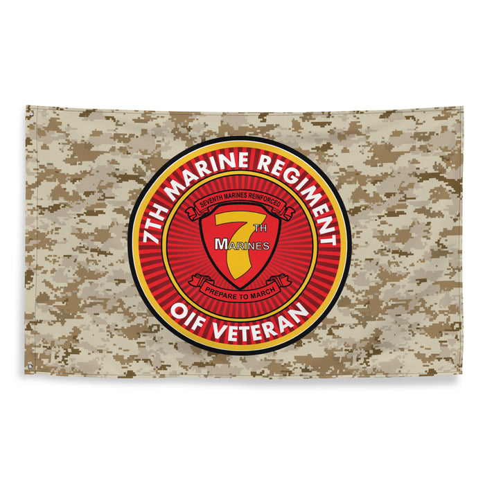 7th Marine Regiment OIF Veteran Emblem MARPAT Flag Tactically Acquired   
