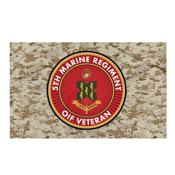 5th Marine Regiment OIF Veteran Emblem MARPAT Flag