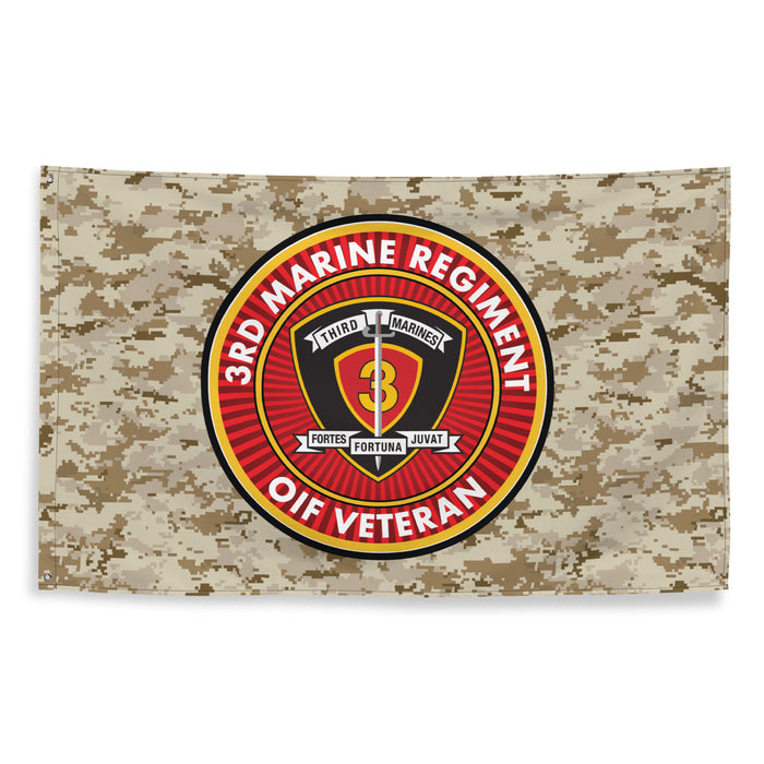 3rd Marine Regiment OIF Veteran Emblem MARPAT Flag Tactically Acquired   