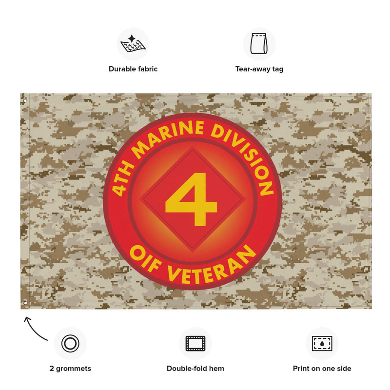 4th Marine Division OIF Veteran Emblem MARPAT Flag