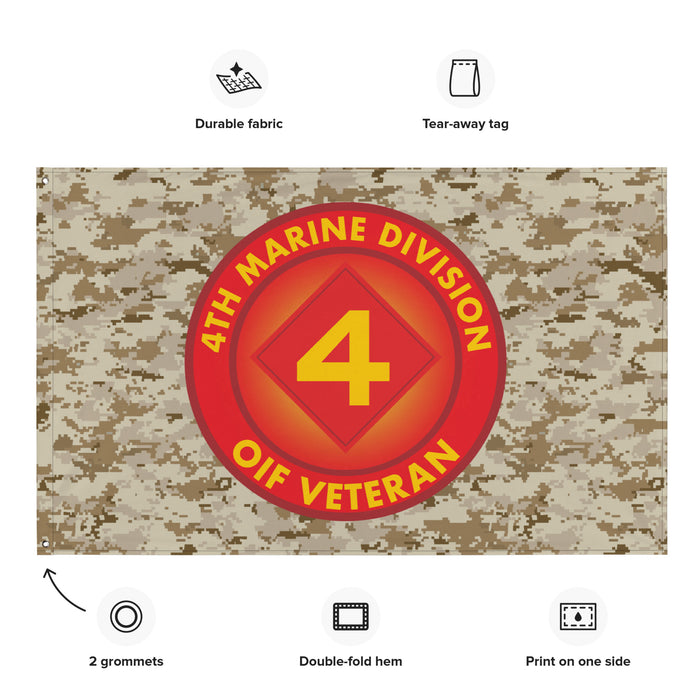 4th Marine Division OIF Veteran Emblem MARPAT Flag Tactically Acquired   