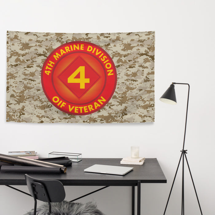 4th Marine Division OIF Veteran Emblem MARPAT Flag Tactically Acquired   