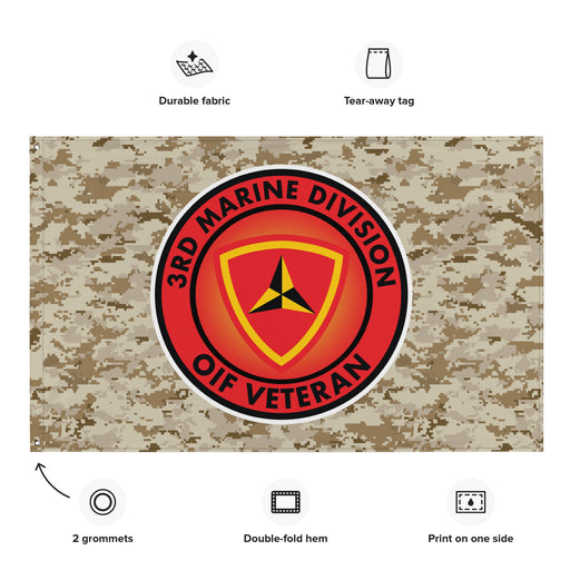 3rd Marine Division OIF Veteran Emblem MARPAT Flag Tactically Acquired   