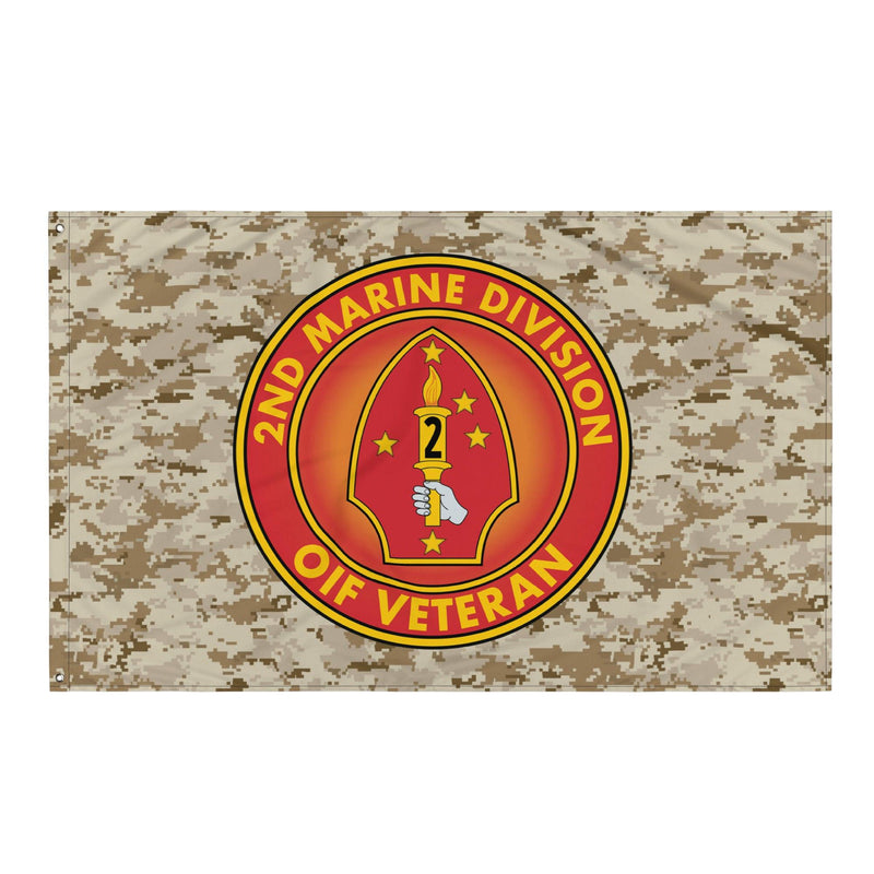 2nd Marine Division OIF Veteran Emblem MARPAT Flag