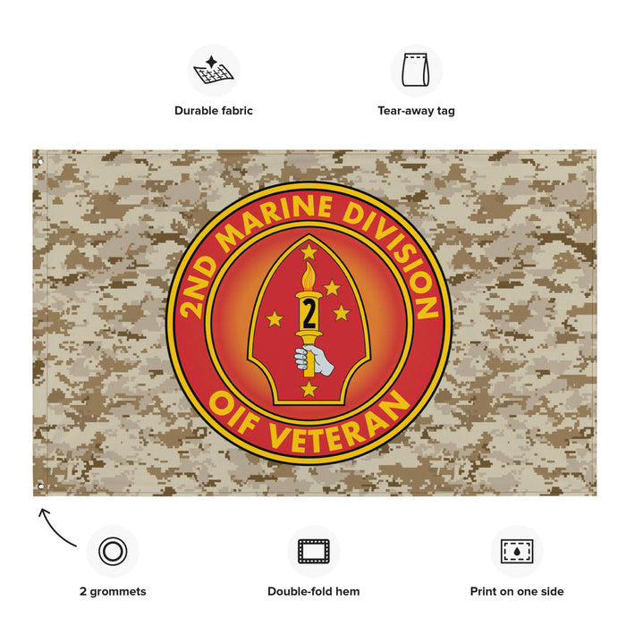 2nd Marine Division OIF Veteran Emblem MARPAT Flag Tactically Acquired   