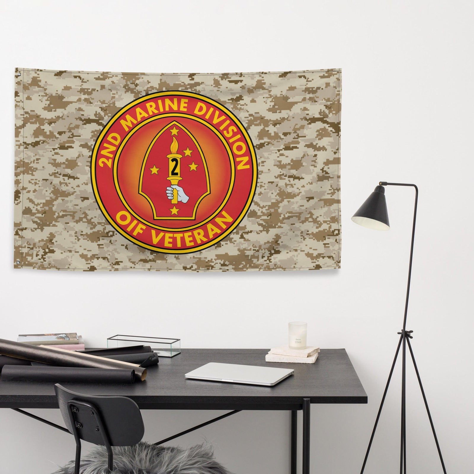 2nd Marine Division OIF Veteran Emblem MARPAT Flag Tactically Acquired   