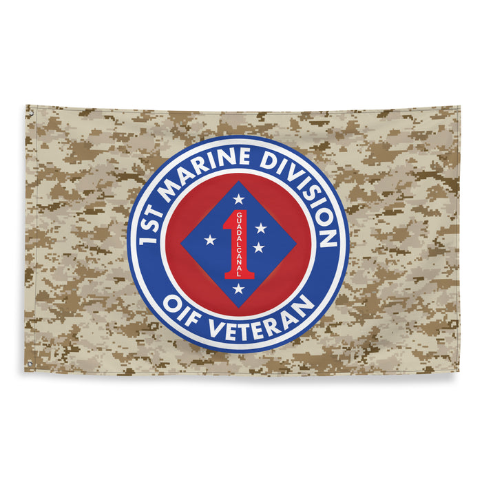 1st Marine Division OIF Veteran Emblem MARPAT Flag Tactically Acquired   