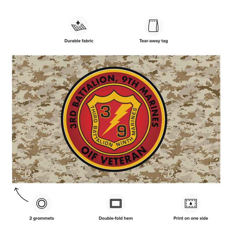 3/9 Marines OIF Veteran Emblem MARPAT Flag