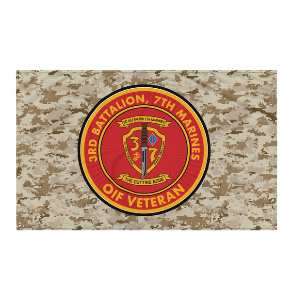 3/7 Marines OIF Veteran Emblem MARPAT Flag