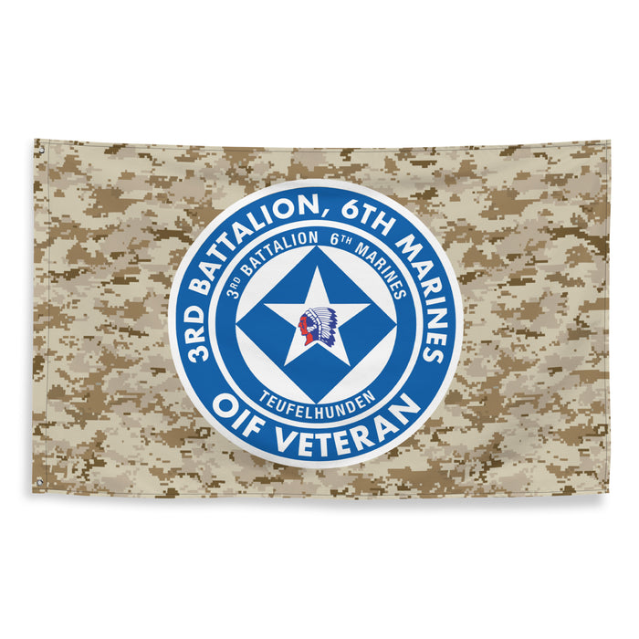3/6 Marines OIF Veteran Emblem MARPAT Flag Tactically Acquired   