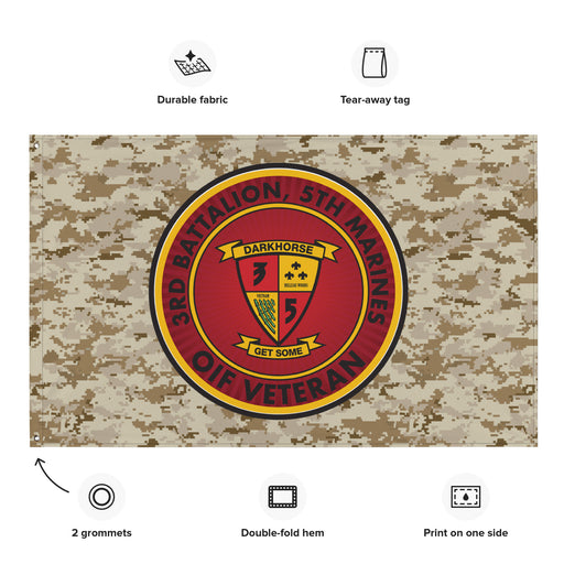 3/5 Marines OIF Veteran Emblem MARPAT Flag Tactically Acquired   