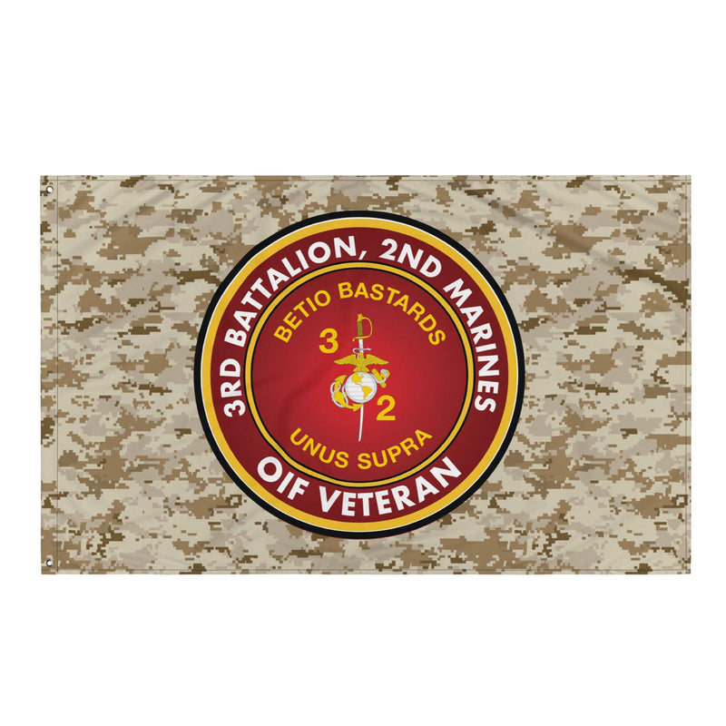 3/2 Marines OIF Veteran Emblem MARPAT Flag