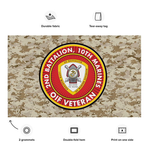 2/10 Marines OIF Veteran Emblem MARPAT Flag Tactically Acquired   