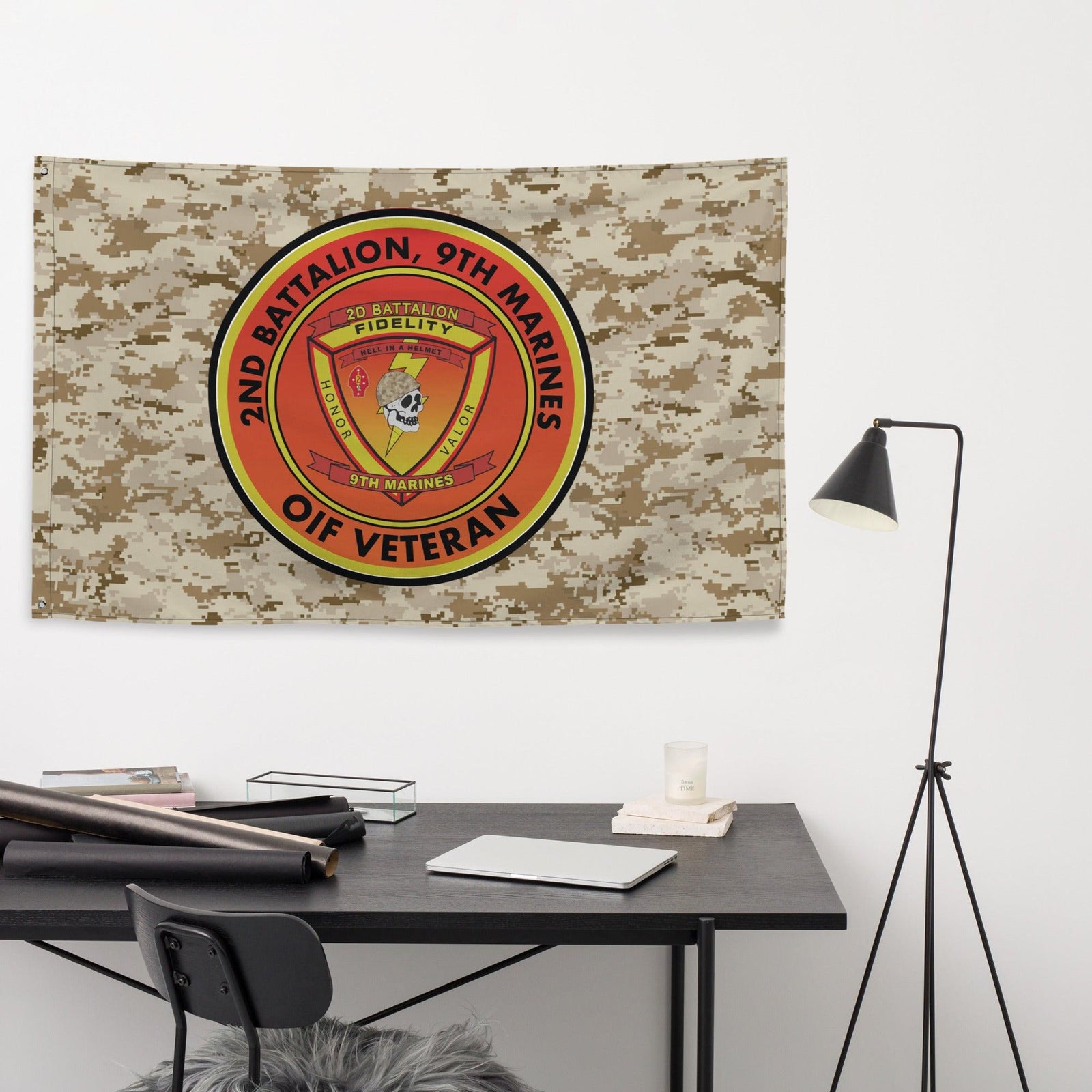 2/9 Marines OIF Veteran Emblem MARPAT Flag Tactically Acquired   
