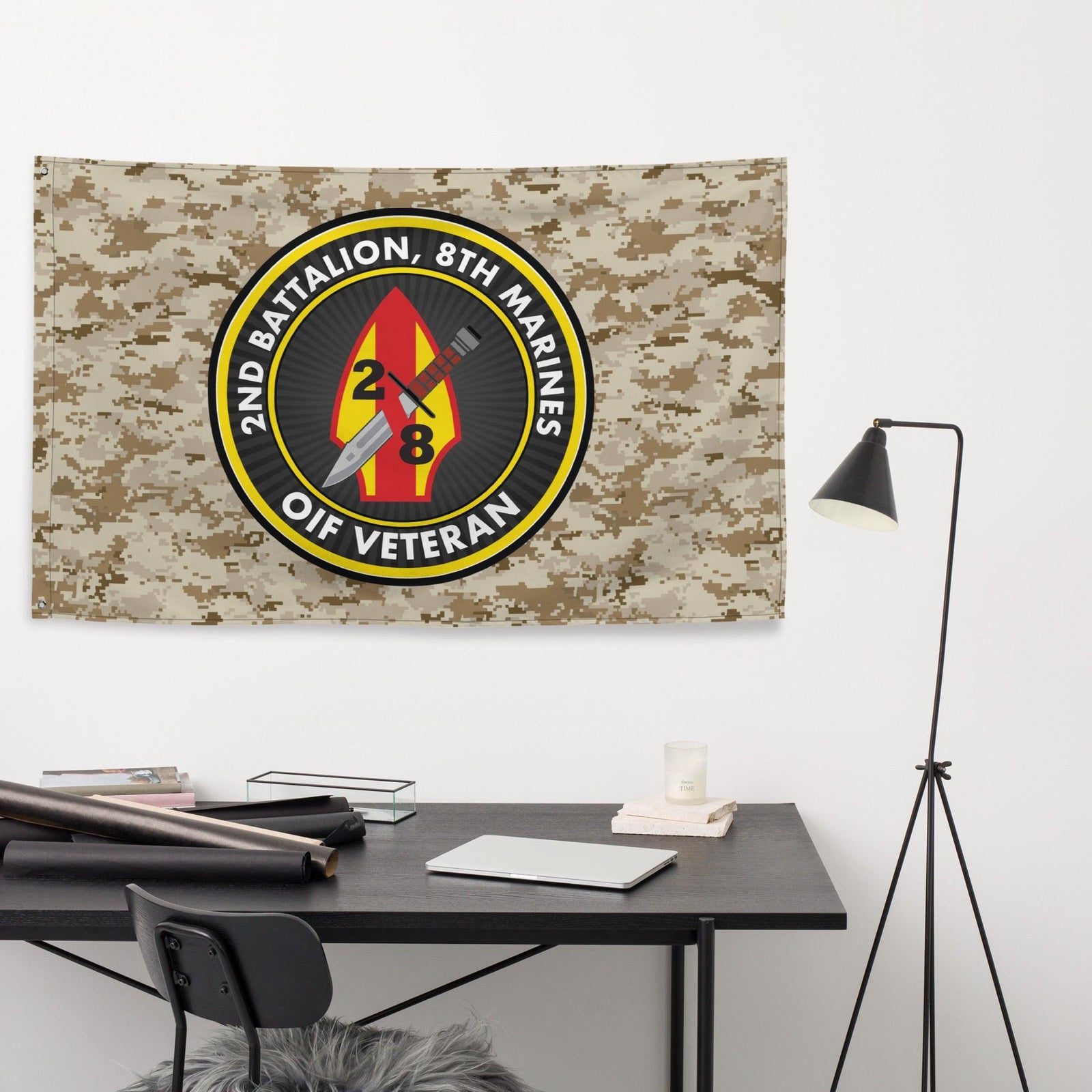 2/8 Marines OIF Veteran Emblem MARPAT Flag Tactically Acquired   