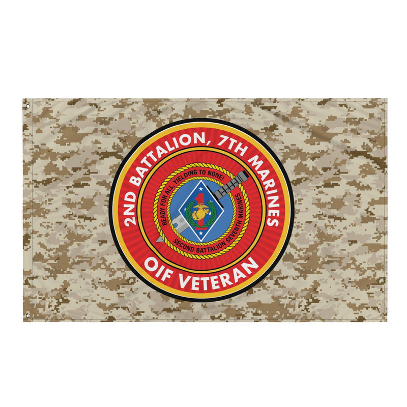 2/7 Marines OIF Veteran Emblem MARPAT Flag
