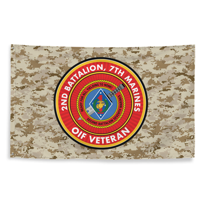 2/7 Marines OIF Veteran Emblem MARPAT Flag Tactically Acquired   