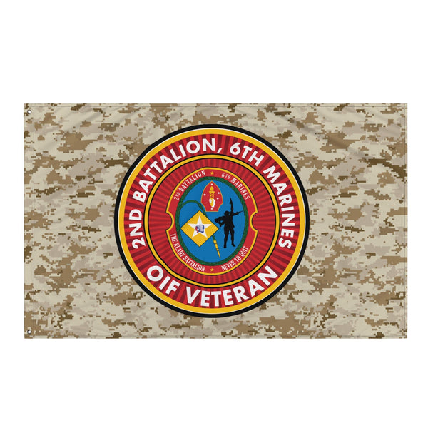 2/6 Marines OIF Veteran Emblem MARPAT Flag