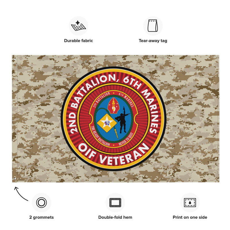 2/6 Marines OIF Veteran Emblem MARPAT Flag