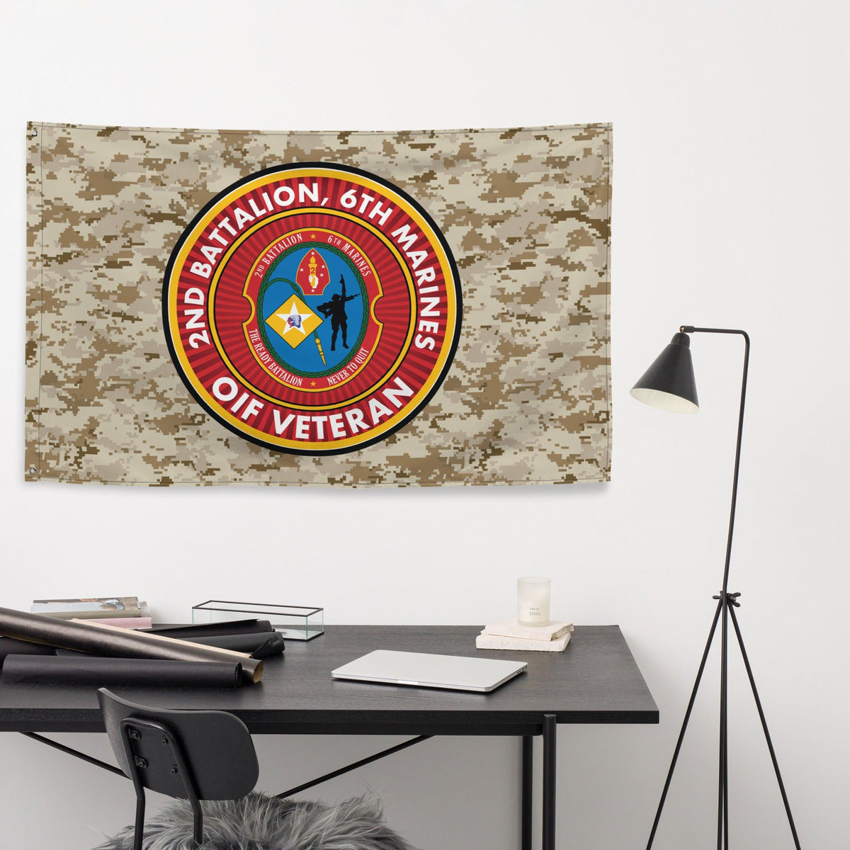 2/6 Marines OIF Veteran Emblem MARPAT Flag Tactically Acquired   