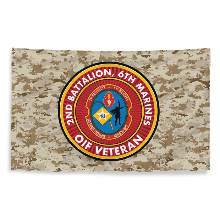 2/6 Marines OIF Veteran Emblem MARPAT Flag Tactically Acquired   
