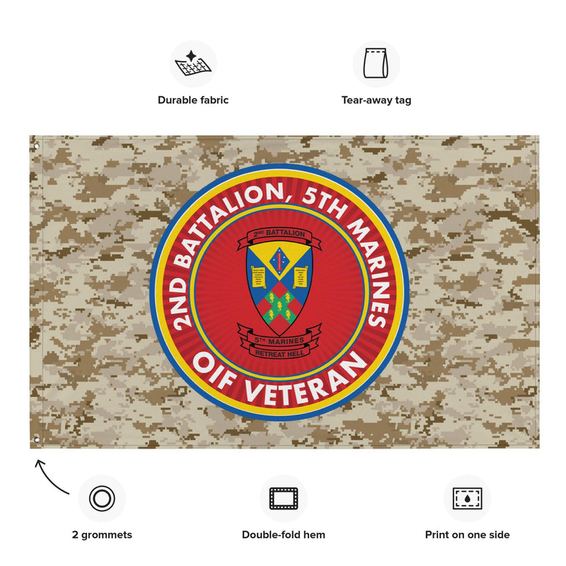 2/5 Marines OIF Veteran Emblem MARPAT Flag