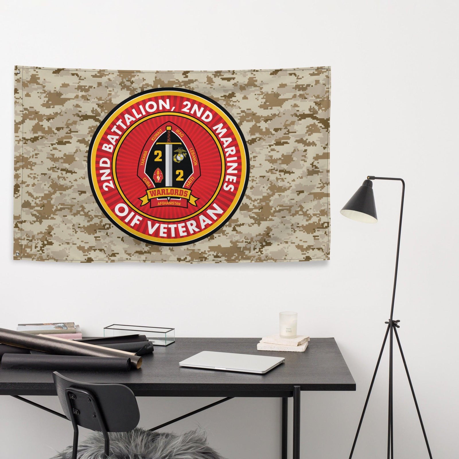 2/2 Marines OIF Veteran Emblem MARPAT Flag Tactically Acquired   