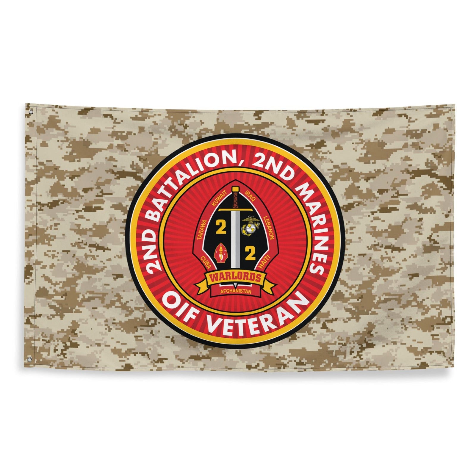 2/2 Marines OIF Veteran Emblem MARPAT Flag Tactically Acquired   
