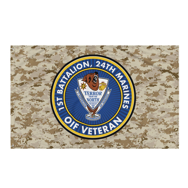 1/24 Marines OIF Veteran Emblem MARPAT Flag