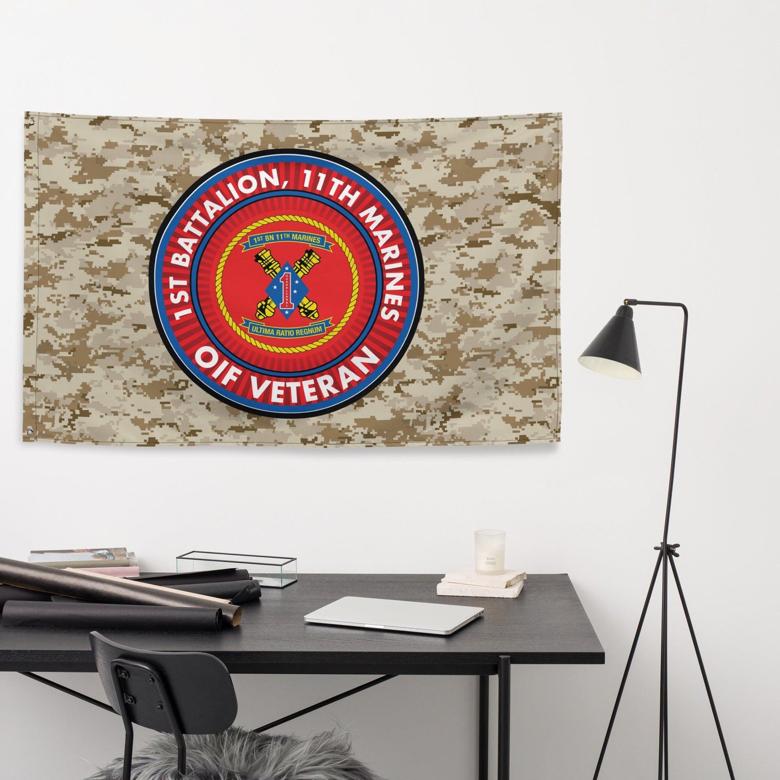 1/11 Marines OIF Veteran Emblem MARPAT Flag Tactically Acquired   