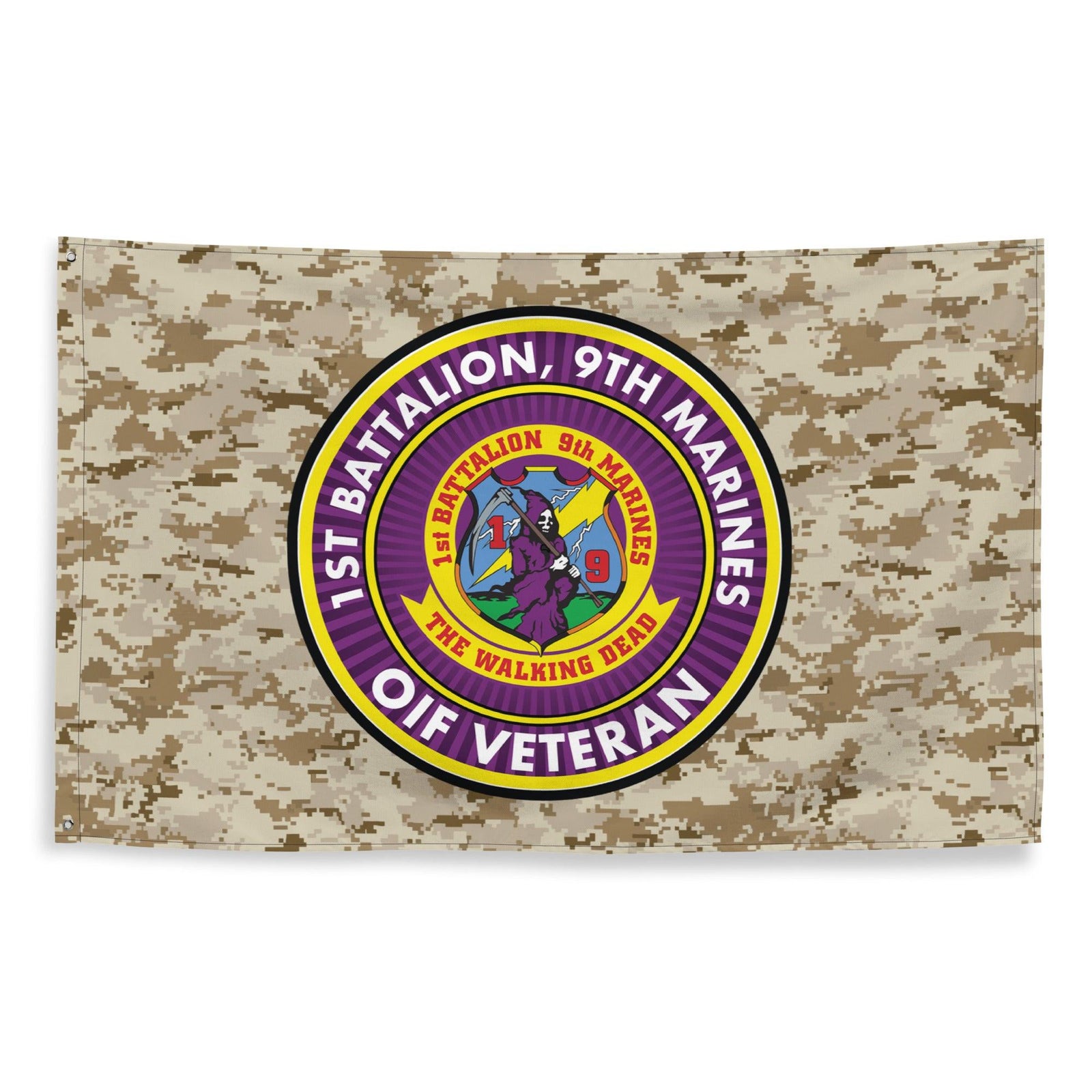 1/9 Marines OIF Veteran Emblem MARPAT Flag Tactically Acquired   