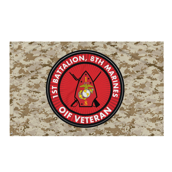 1/8 Marines OIF Veteran Emblem MARPAT Flag
