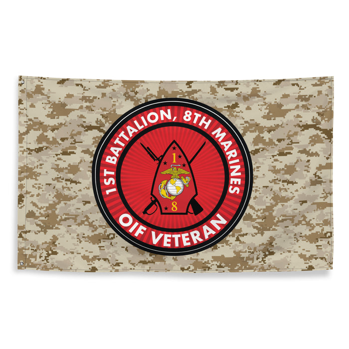 1/8 Marines OIF Veteran Emblem MARPAT Flag Tactically Acquired   