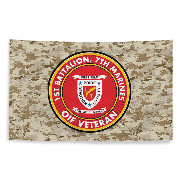 1/7 Marines OIF Veteran Emblem MARPAT Flag Tactically Acquired   