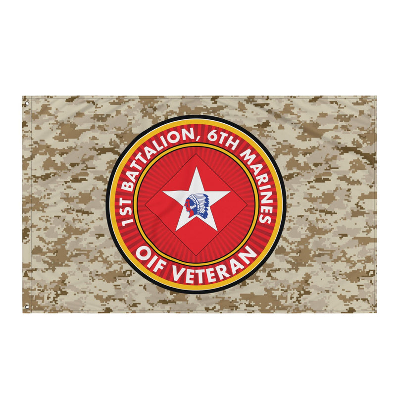 1/6 Marines OIF Veteran Emblem MARPAT Flag