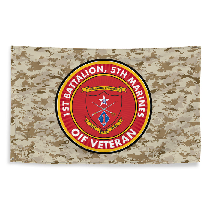 1/5 Marines OIF Veteran Emblem MARPAT Flag Tactically Acquired   