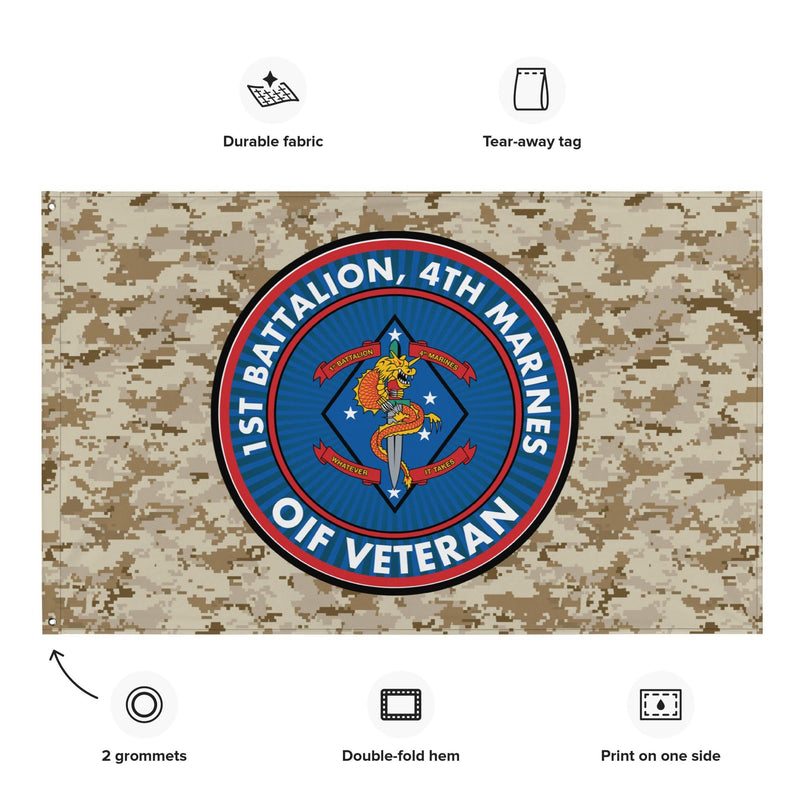 1/4 Marines OIF Veteran Emblem MARPAT Flag