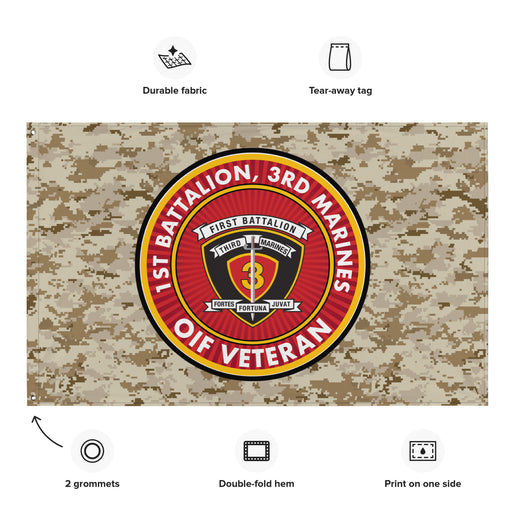 1/3 Marines OIF Veteran Emblem MARPAT Flag Tactically Acquired   