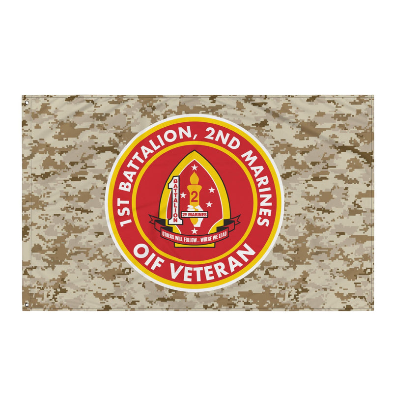 1/2 Marines OIF Veteran Emblem MARPAT Flag