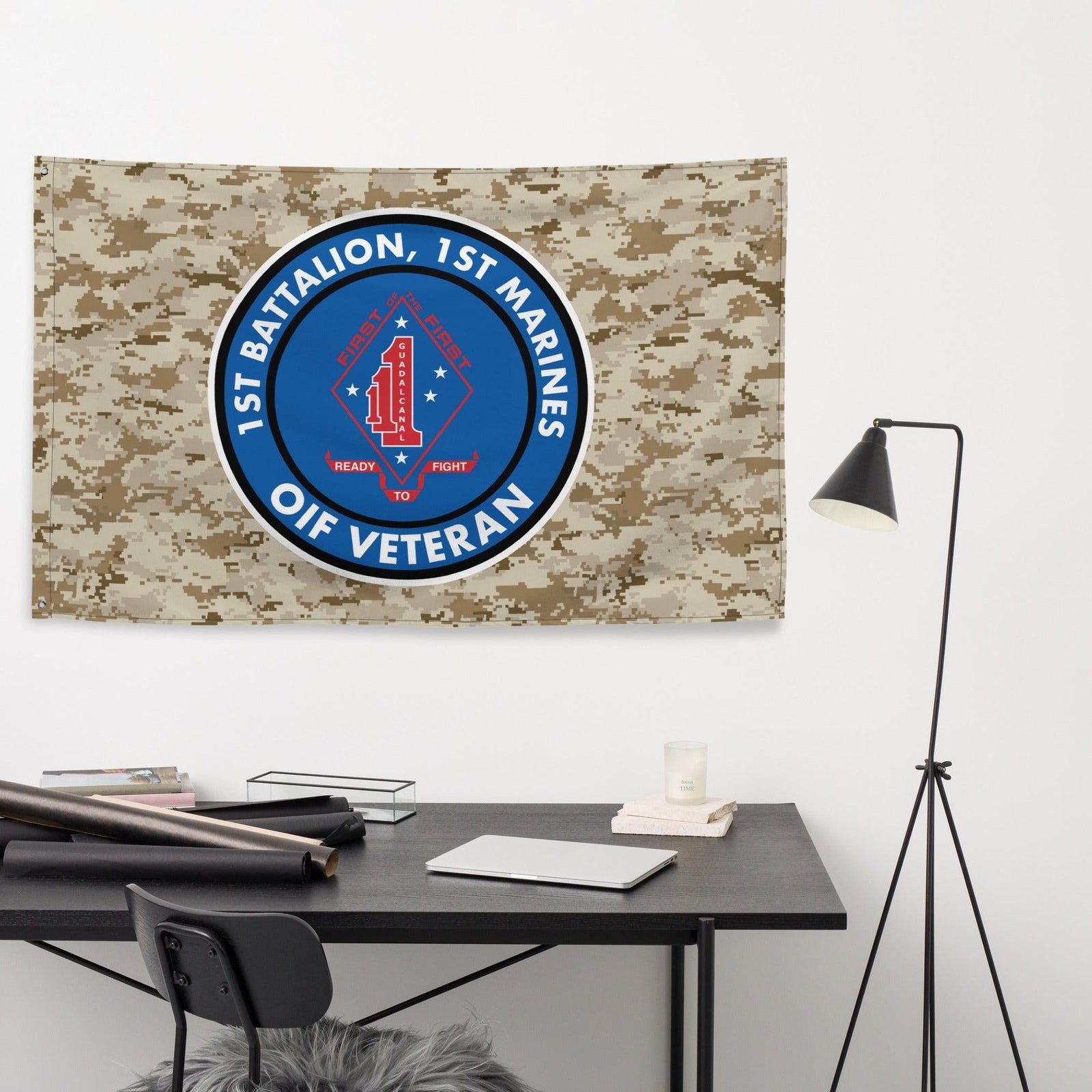 1/1 Marines OIF Veteran Emblem MARPAT Flag Tactically Acquired   