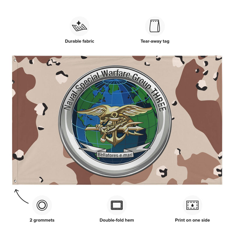 Naval Special Warfare Group 3 (NSWG-3) Chocolate-Chip Camo Flag