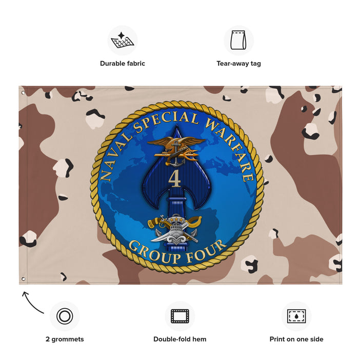 Naval Special Warfare Group 4 (NSWG-4) Chocolate-Chip Camo Flag Tactically Acquired   