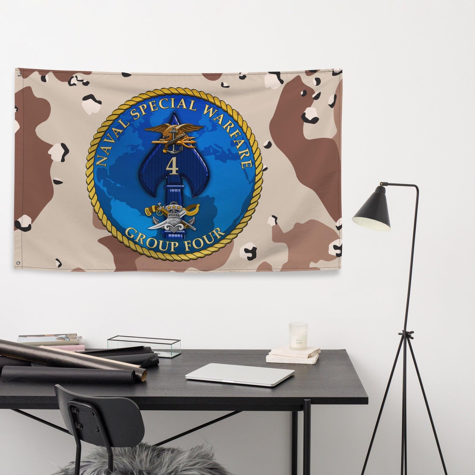 Naval Special Warfare Group 4 (NSWG-4) Chocolate-Chip Camo Flag Tactically Acquired   