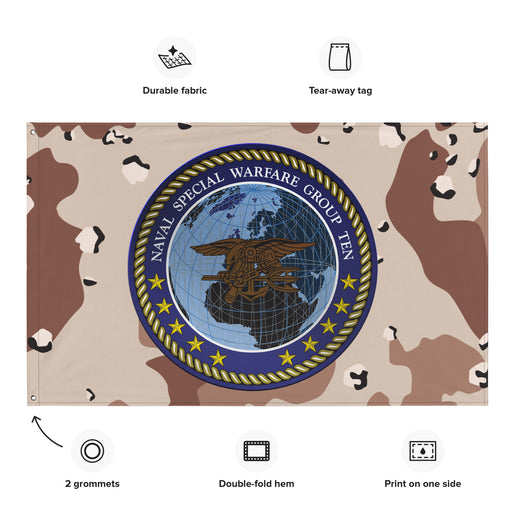 Naval Special Warfare Group 10 (NSWG-10) Chocolate-Chip Camo Flag Tactically Acquired   