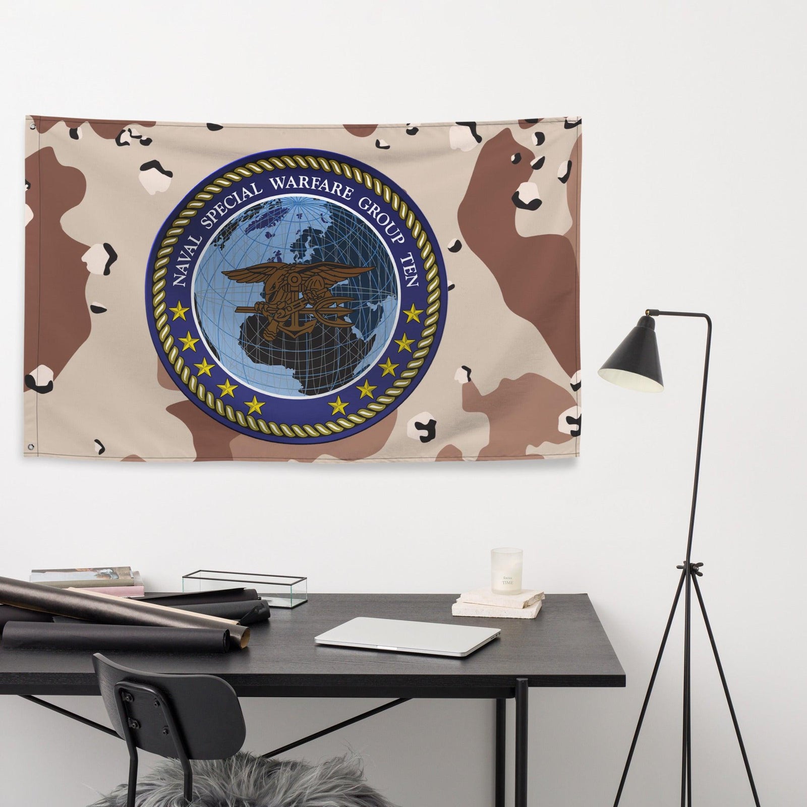 Naval Special Warfare Group 10 (NSWG-10) Chocolate-Chip Camo Flag Tactically Acquired   