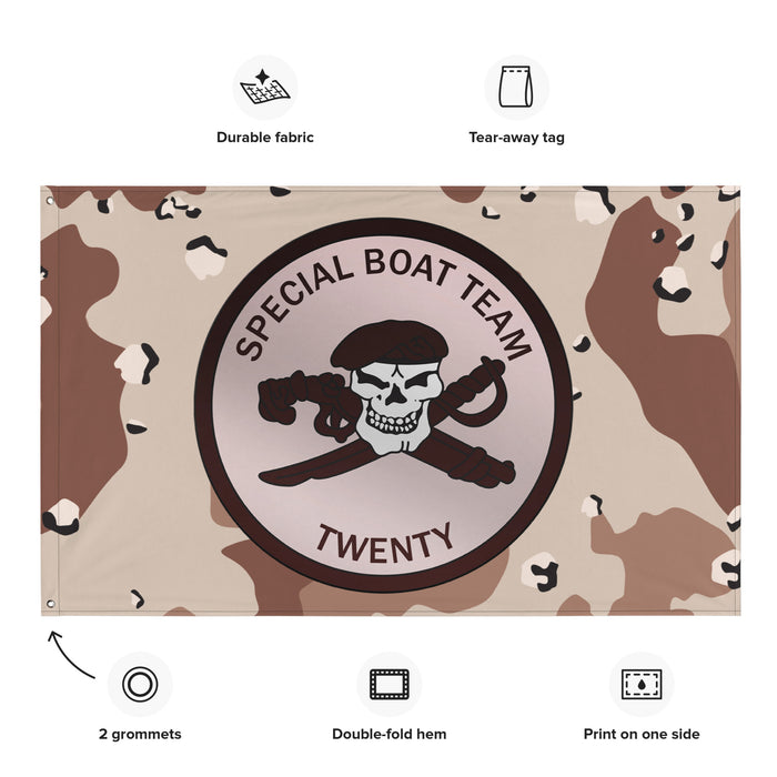 FlagSpecial Boat Team 20 (SBT-20) SWCC Chocolate-Chip Camo Flag Tactically Acquired   